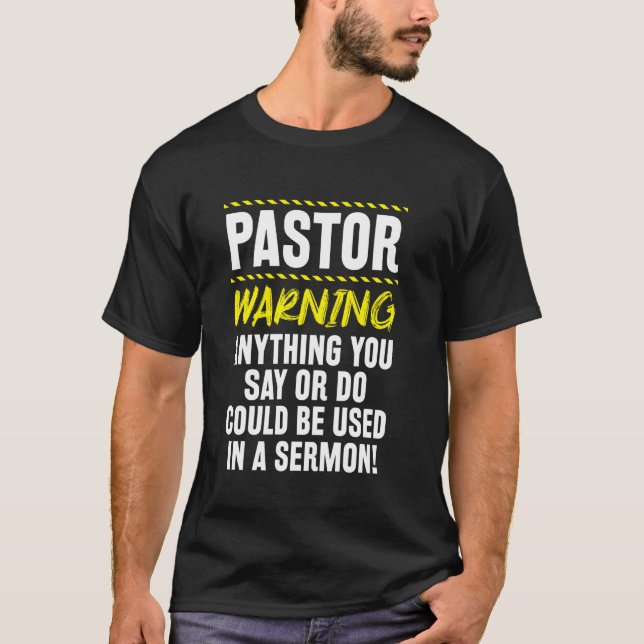 Camiseta Dicho Divertido de Pastor Sermón (Anverso)