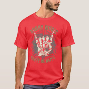 Camiseta Dicho Divertido de Rockn Roll La Música Enojada Me
