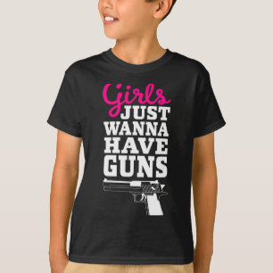 Camiseta Dicho divertido retro de pistola - Las chicas solo