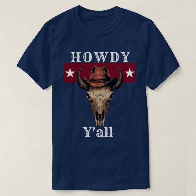Camiseta Dicho Popular de Texas: Howdy Y'all (Diseño del anverso)