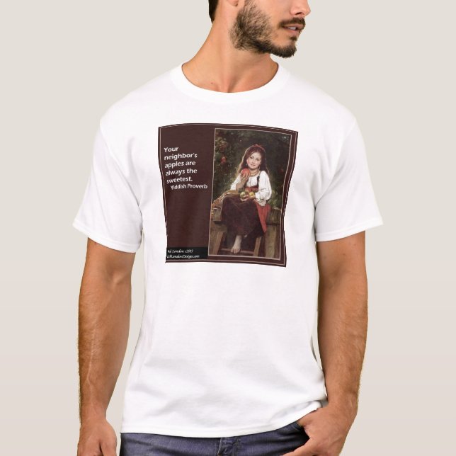 Camiseta Dicho Yiddish Sobre Manzanas & Gráfico (Anverso)