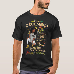 Camiseta Diciembre Chica Cumpleaños Melanin Afro Reina para