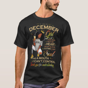 Camiseta Diciembre Chica Cumpleaños Melanin Afro Reina para