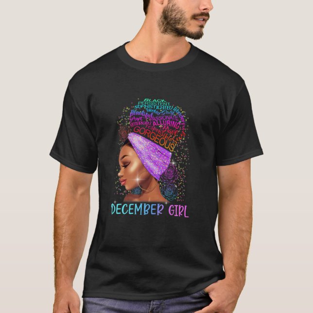 Camiseta Diciembre Chica negro Hair Sagittarius Capricorn B (Anverso)