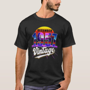 Camiseta Diciembre De 1957 Retro 64º Cumpleaños Vaporwave 6