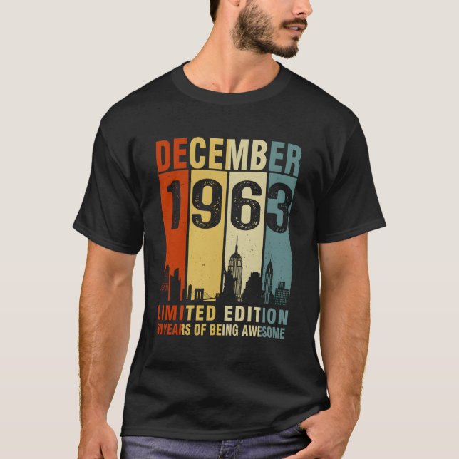 Camiseta Diciembre De 1963 60 Años De Satisfacción (Anverso)
