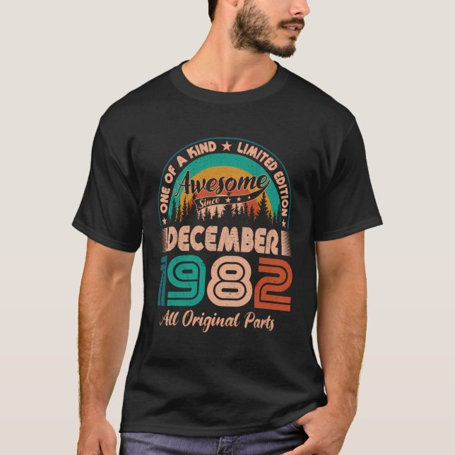 Camiseta Diciembre de 1982 Cumpleaños Impresionante Desde D (Anverso)