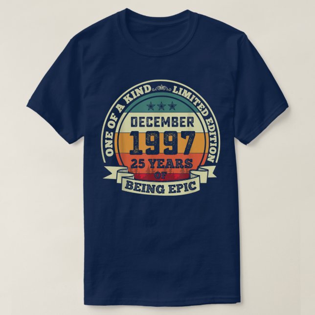 Camiseta Diciembre de 1997 25º regalo de cumpleaños 25 años (Diseño del anverso)