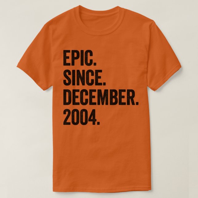 Camiseta Diciembre de 2004 18º cumpleaños (Diseño del anverso)