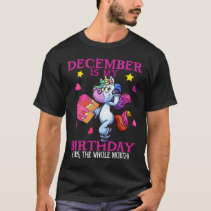 Camiseta Diciembre es mi cumpleaños, Unicornio, Chica mujer