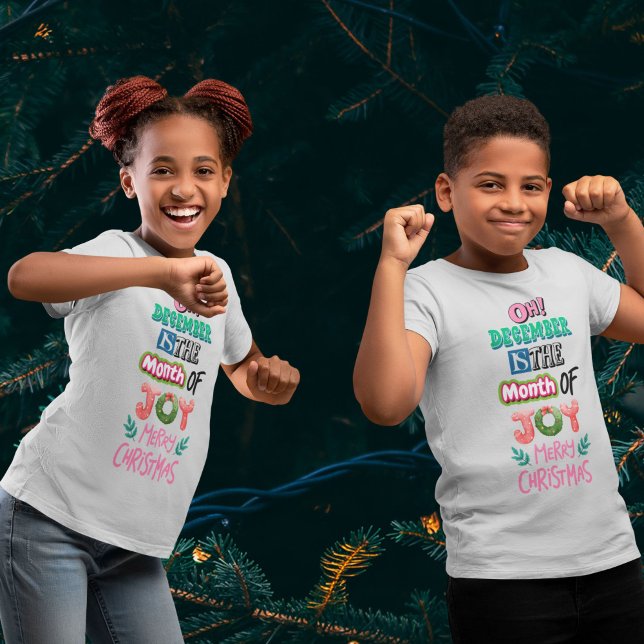 Camiseta Diciembre mes de alegría navidades lindos (Subido por el creador)