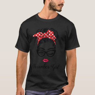 Camiseta Diciembre Mujer Chica Enfrenta Ojos Wink Lady Face