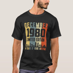 Camiseta Diciembre retro 1980 Gracioso regalo de cumpleaños