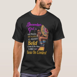 Camiseta Diciembre Sagittarius Cumpleaños Melanin Afro Rein
