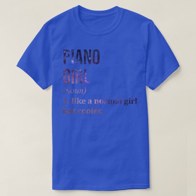 Camiseta Diciendo curioso Chica de piano (2) (Diseño del anverso)