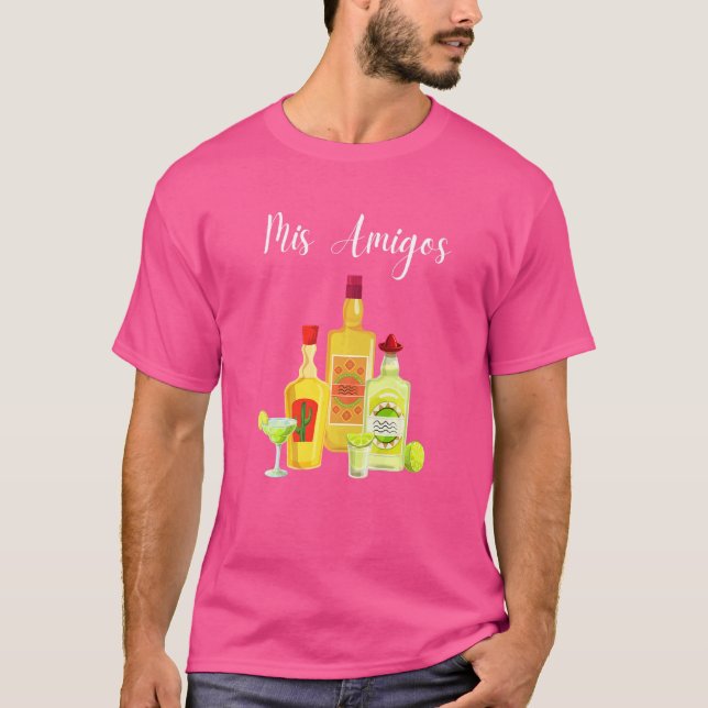 Camiseta Diciendo Mis Amigos Tequila Adultos Mujeres (Anverso)