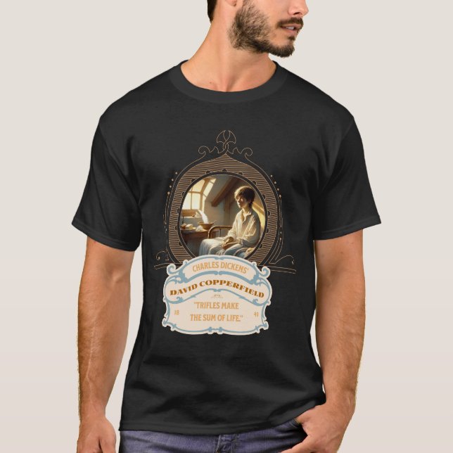Camiseta Dickens' Copperfield Quote Gold Blue Tee (Anverso)