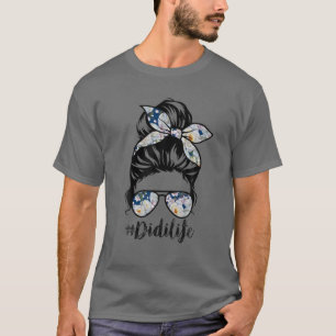 Camiseta Didi Life Messy Hair Bun Floral Día de la Madre