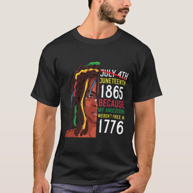 Camiseta Diecinueve° Día de Ancestros Libre 1776 Julio 4 Ne (Anverso)