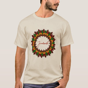 Camiseta Diecinueve mandala floral de inspiración africana