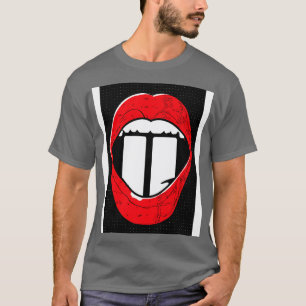Camiseta Diente blanco de los labios rojos