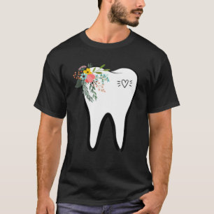Camiseta diente de flor dentista odontólogo higiénico Hig