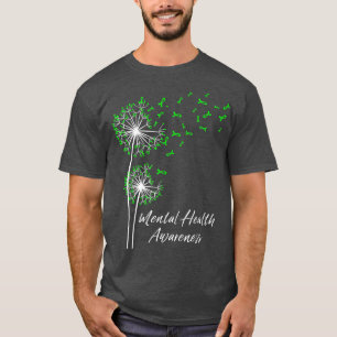 Camiseta Diente de león Lleva Cinta Verde Conciencia sobre