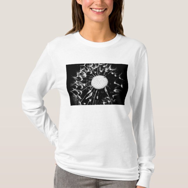 Camiseta diente de león negro (Anverso)