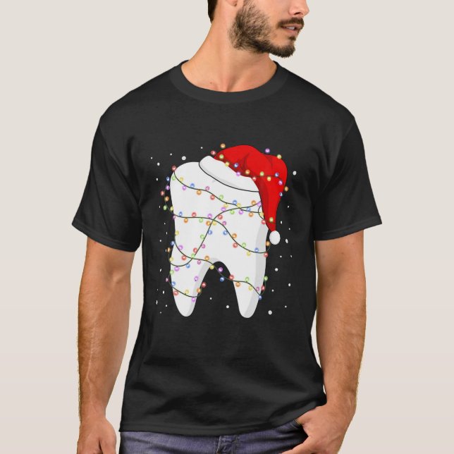 Camiseta Diente gracioso Navidades de Santa Hat alumbran a  (Anverso)