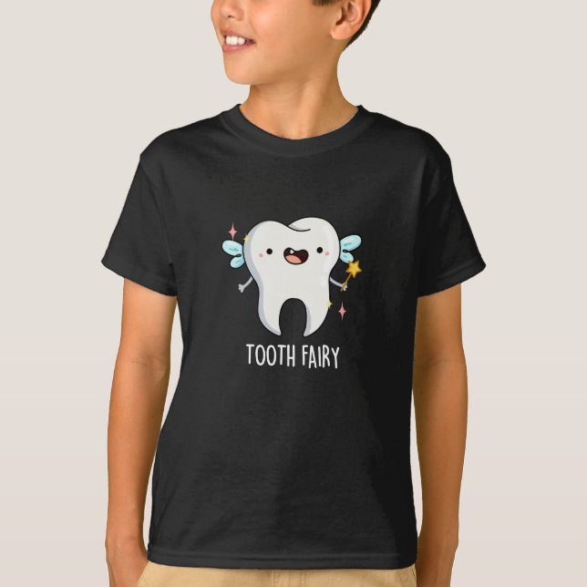 Camiseta Diente Hada Graciosa Diente Pun Oscuro BG (Anverso)