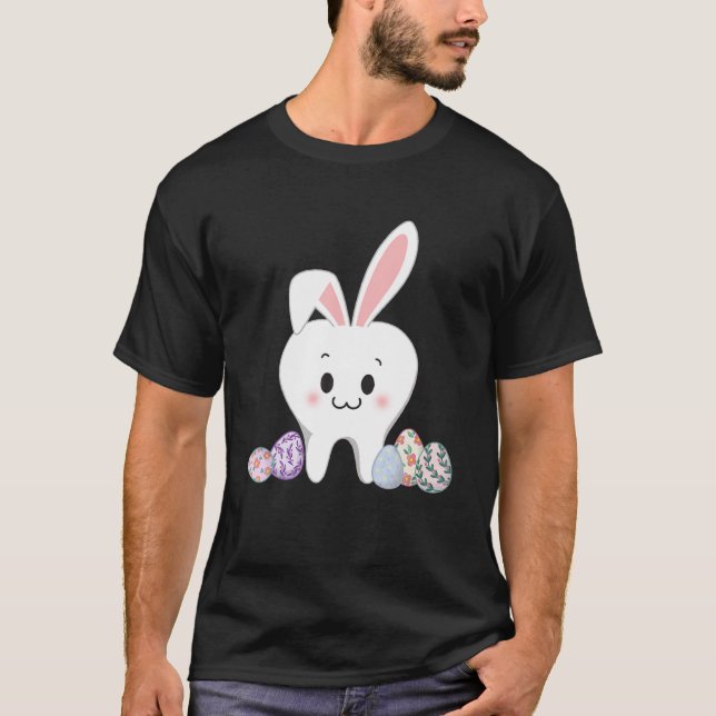 Camiseta Dientes de conejito lindo Dentista Día de Pascua R (Anverso)