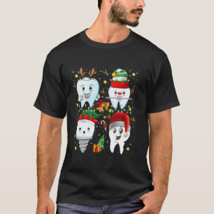 Camiseta Dientes Dentistas Renos Elf Santa Hat Dental