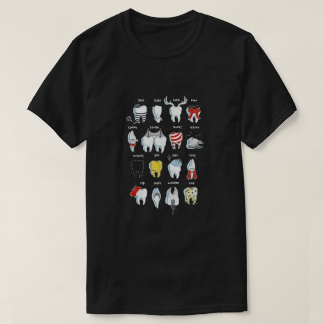Camiseta Dientes divertidos diseñadores Dientes Dentistas D (Diseño del anverso)