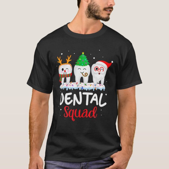 Camiseta Dientes divertidos Navidades de renos Santa (Anverso)