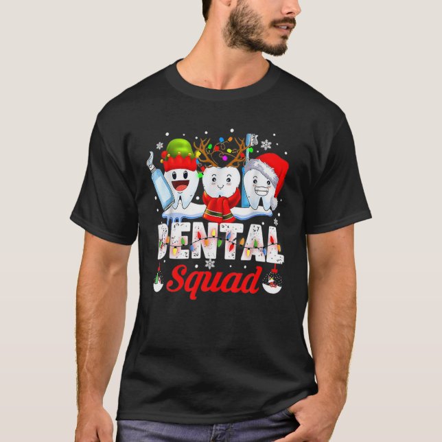 Camiseta Dientes divertidos Navidades de renos Santa (Anverso)