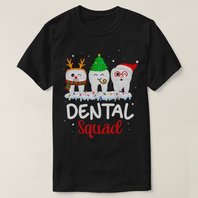 Camiseta Dientes divertidos Navidades de renos Santa (Diseño del anverso)