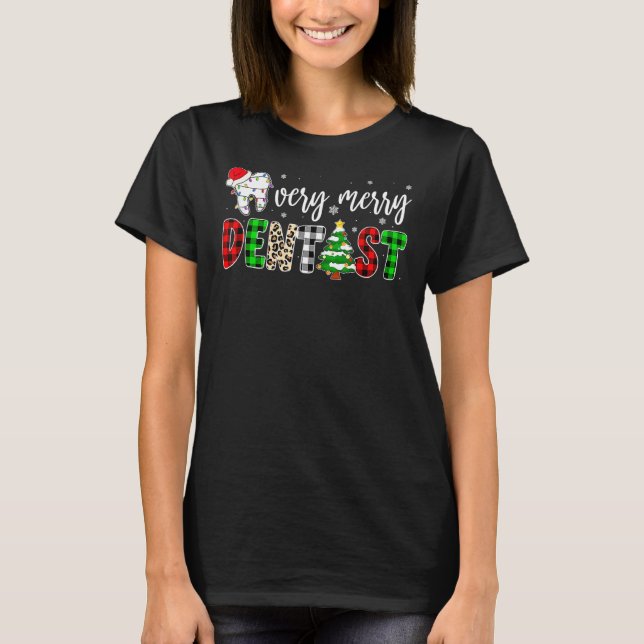 Camiseta Dientes Muy Merry Dentista Buffalo Navidades De Ta (Anverso)