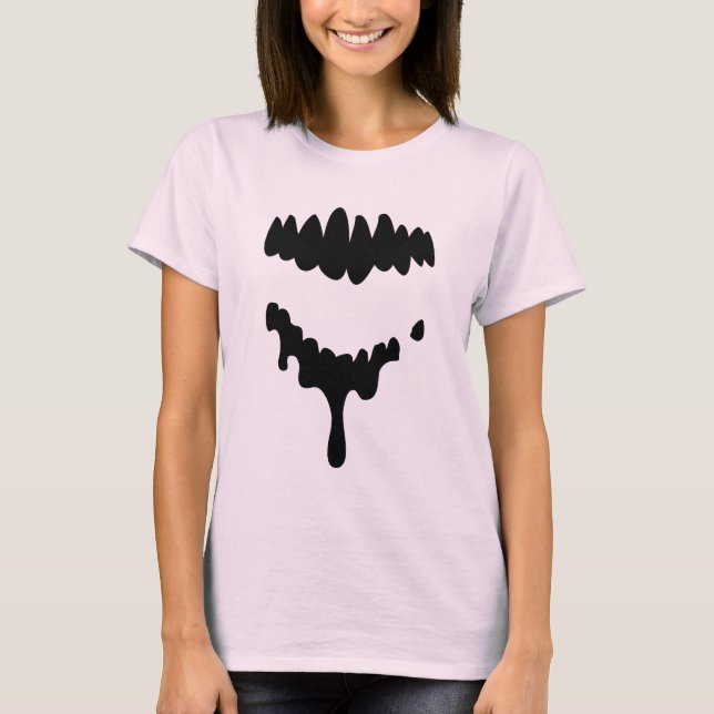 Camiseta Dientes perdidos de los zombis del negro en la (Anverso)