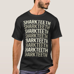 Camiseta Dientes tiburones de texto blanco