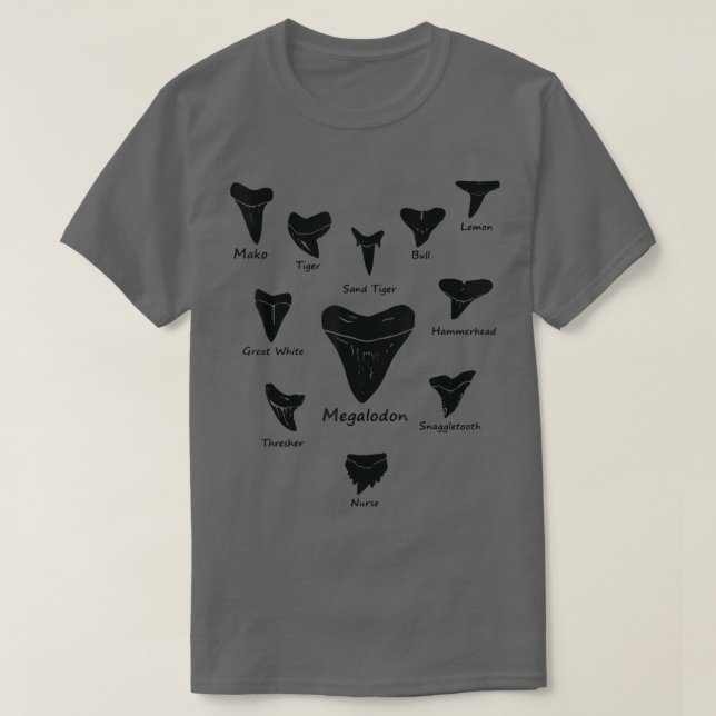 Camiseta Dientes Tiburones Especies De Tiburones Dientes De (Diseño del anverso)
