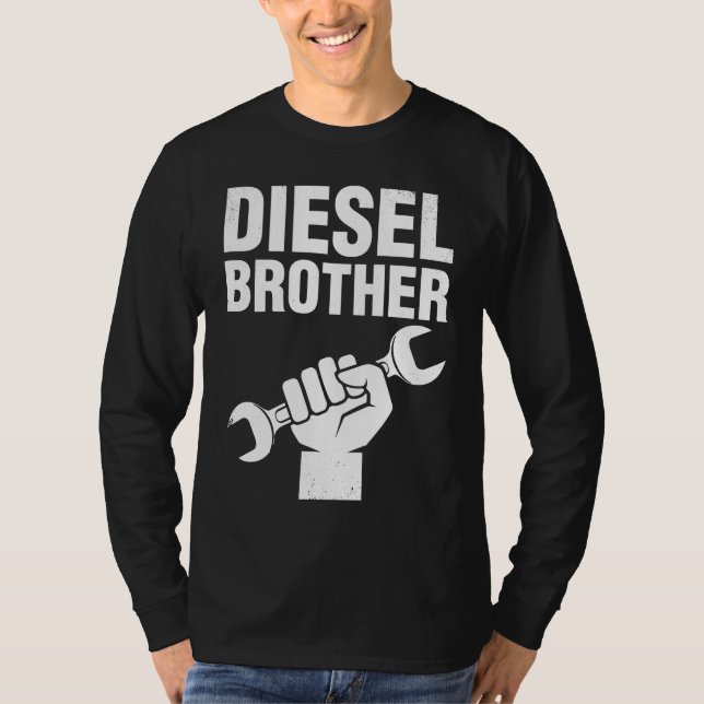 Camiseta Diesel Brother Truck Mechanic  Idea for Men (Anverso)