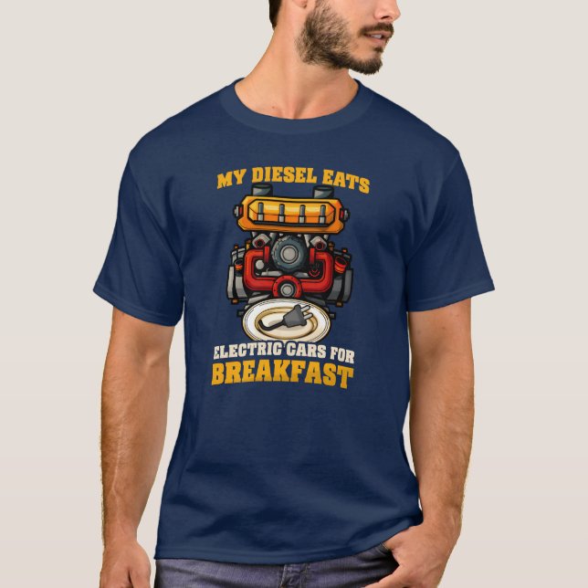 Camiseta Diesel Car Lover Diesel Eats Electric for Breakfas (Anverso)