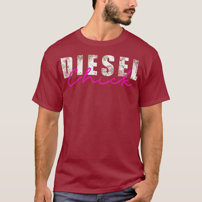 Camiseta Diesel chica diesel Chica de Camión de vida diésel (Anverso)