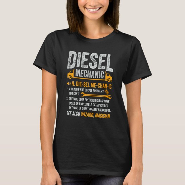 Camiseta Diesel Mechanic Trucker Semi Truck Driver Definiti (Anverso)