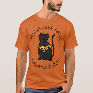 Camiseta Dieta equilibrada para animales Pizza gatos y comi