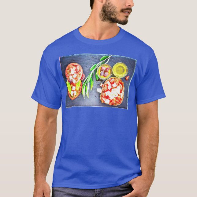 Camiseta "Dieta griega y mediterránea", foto corta. ¡Hazte  (Anverso)