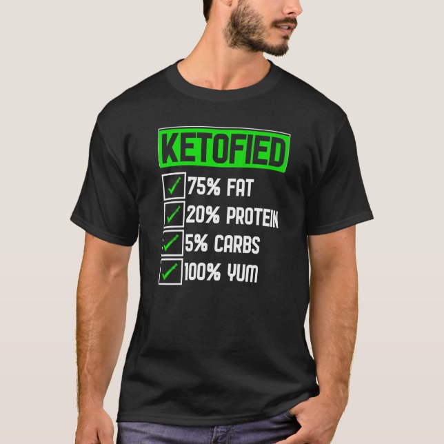 Camiseta Dieta Keto Guay Ketofied Grasa Carbohidratos de Pr (Anverso)