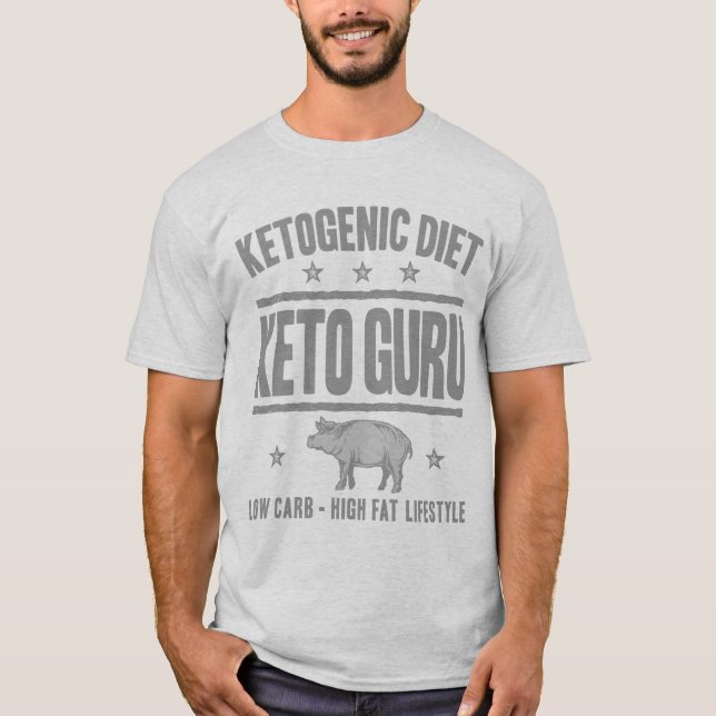 Camiseta DIETA QUETOGÉNICA: Azúcar cortado Guru del Keto, (Anverso)