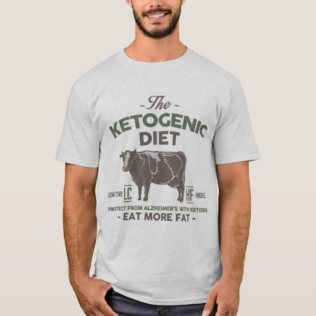 Camiseta DIETA QUETOGÉNICA: Coma al asistente Alzheimer (Anverso)