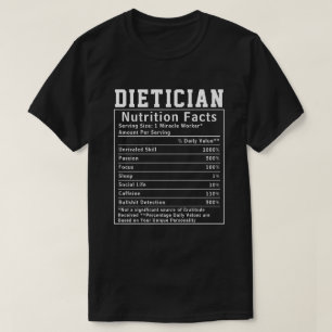 Camiseta Dietista divertida Nutrición Hechos Trabajador san